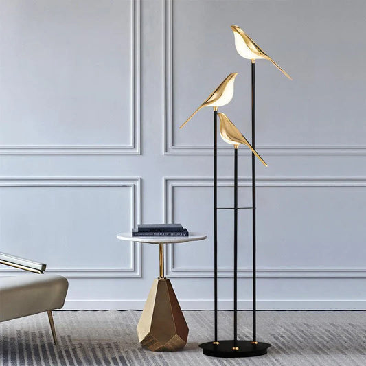 MrBird Modern Floor Lamp – Tall Bird-Shaped LED Standing Light